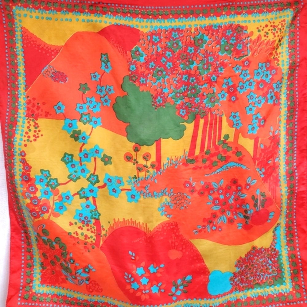Vintage 60s Psychedelic Mod Scarf